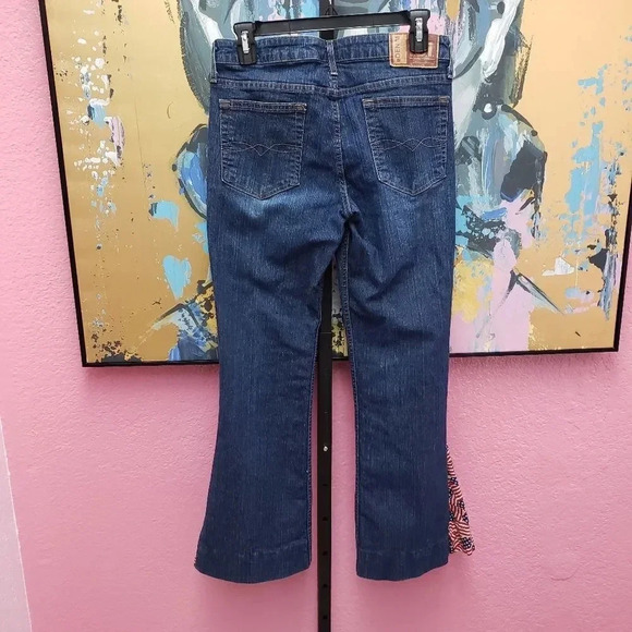 l.e.i Bell Bottom Jeans with Flags Size 5 - Picture 2 of 6